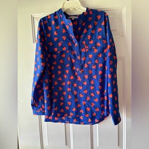 GAP Royal Blue & Red Heart Button Down Shirt